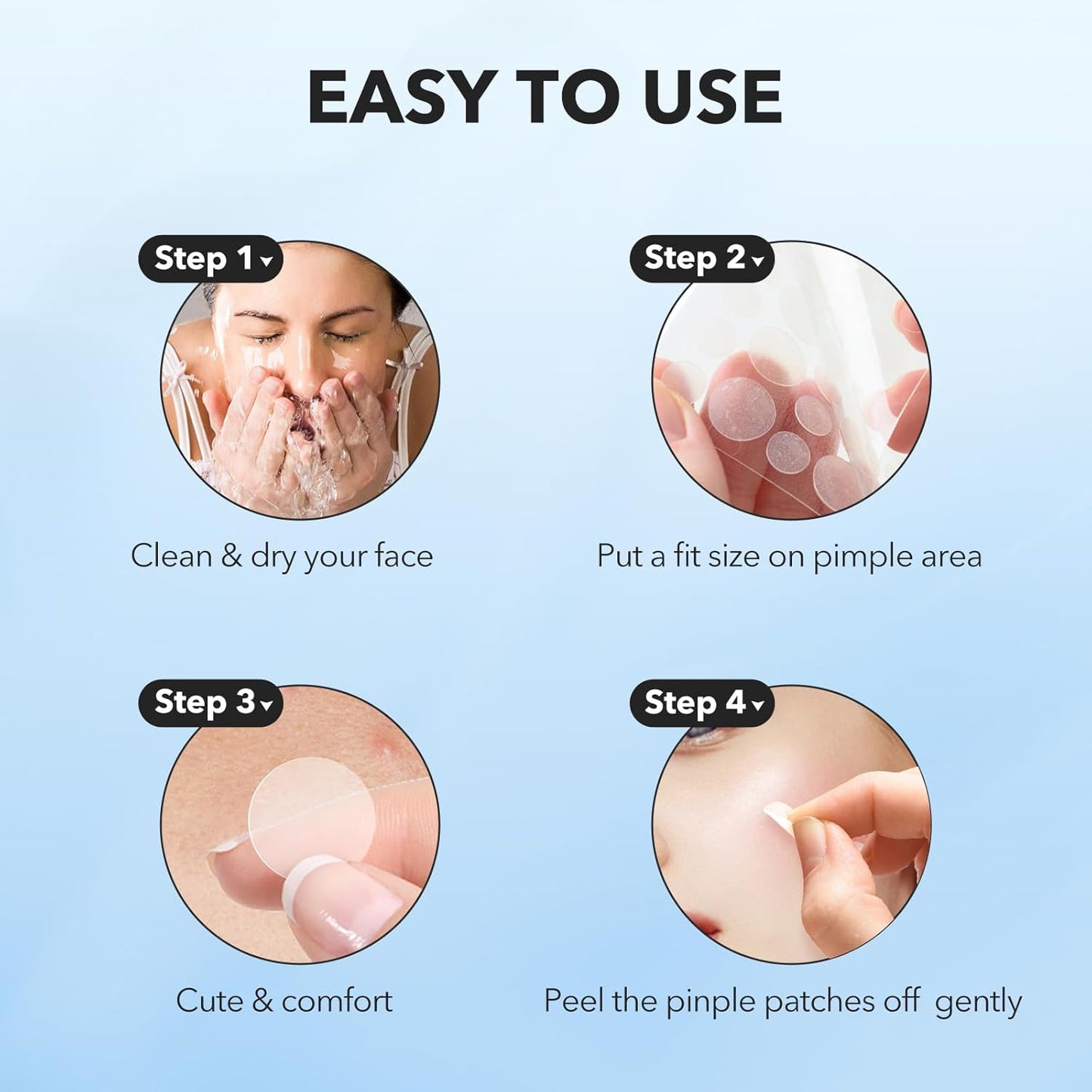 Pimple Patches for Face, Hydrocolloid Acne Patches, Cute round Shape Zit Covers, Spot Stickers with Tea Tree, Salicylic Acid & Cica Oil| 2 Sizes (9Mm, 12Mm) |288 Count | Cute round Shape