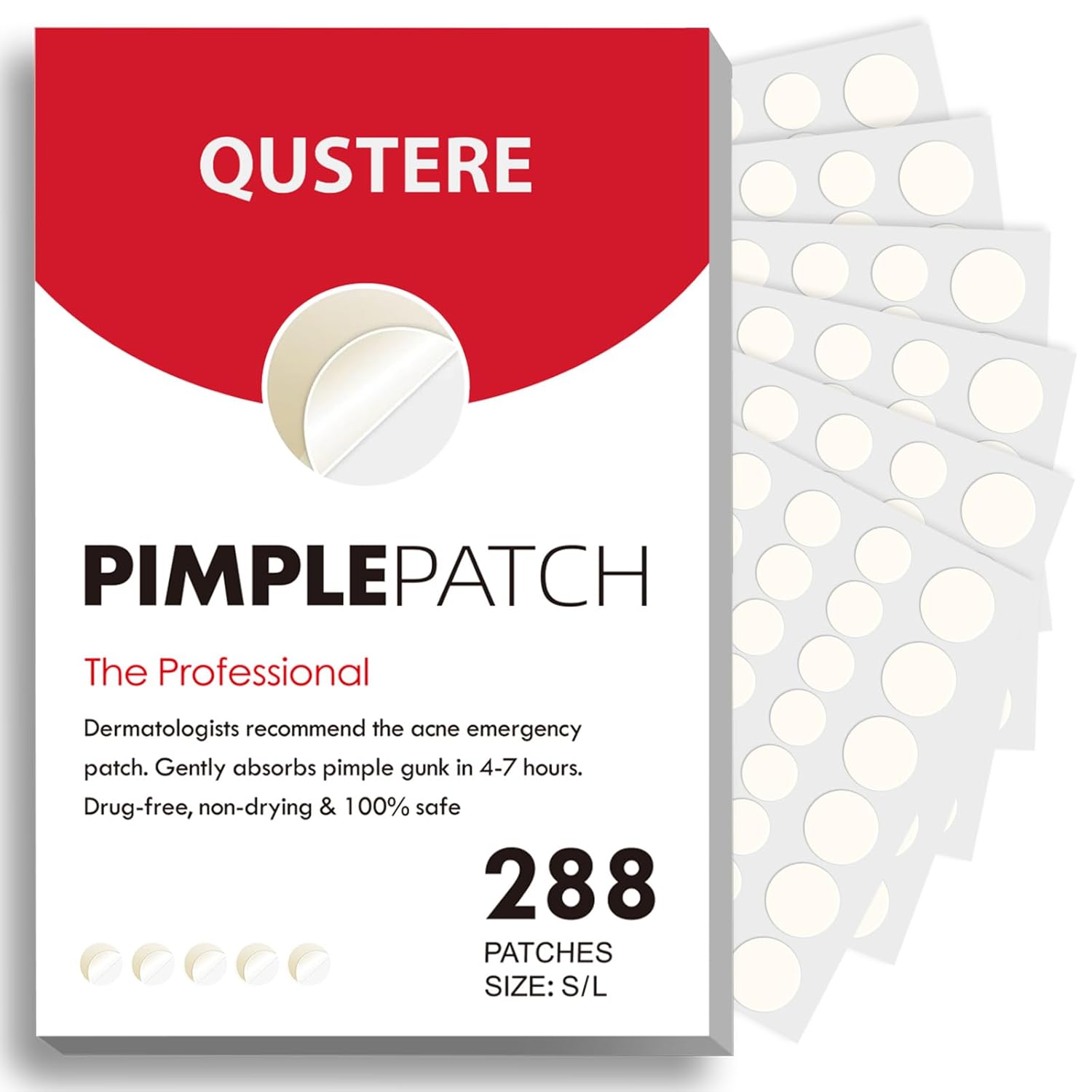 Pimple Patches for Face, Hydrocolloid Acne Patches, Cute round Shape Zit Covers, Spot Stickers with Tea Tree, Salicylic Acid & Cica Oil| 2 Sizes (9Mm, 12Mm) |288 Count | Cute round Shape