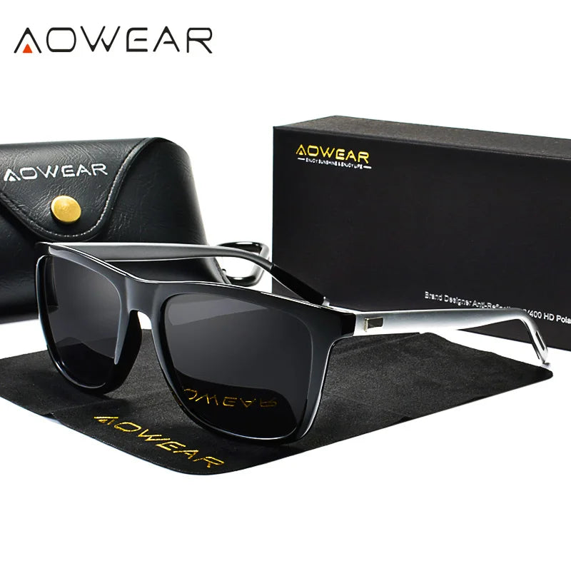 HD Night Vision Glasses Men Aluminium Yellow Lens Sunglasses Men Polarized Night Safe Driving Goggles Oculos Gafas De Sol