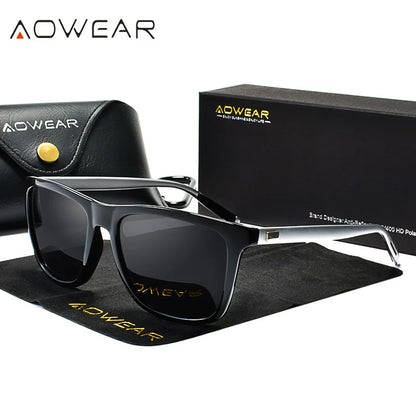 HD Night Vision Glasses Men Aluminium Yellow Lens Sunglasses Men Polarized Night Safe Driving Goggles Oculos Gafas De Sol