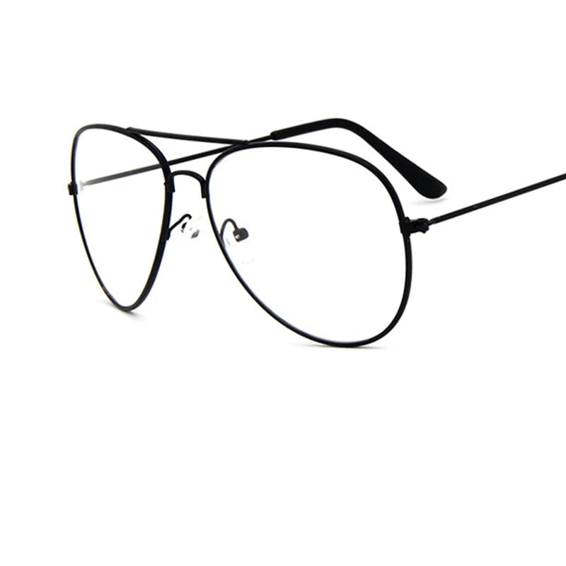Transparent Women'S Glasses Pilot Glasses Black Frame Spectacle Frame Clear Lens Fake Glasses Feminino Oculos Eyeglasses