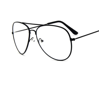 Transparent Women'S Glasses Pilot Glasses Black Frame Spectacle Frame Clear Lens Fake Glasses Feminino Oculos Eyeglasses