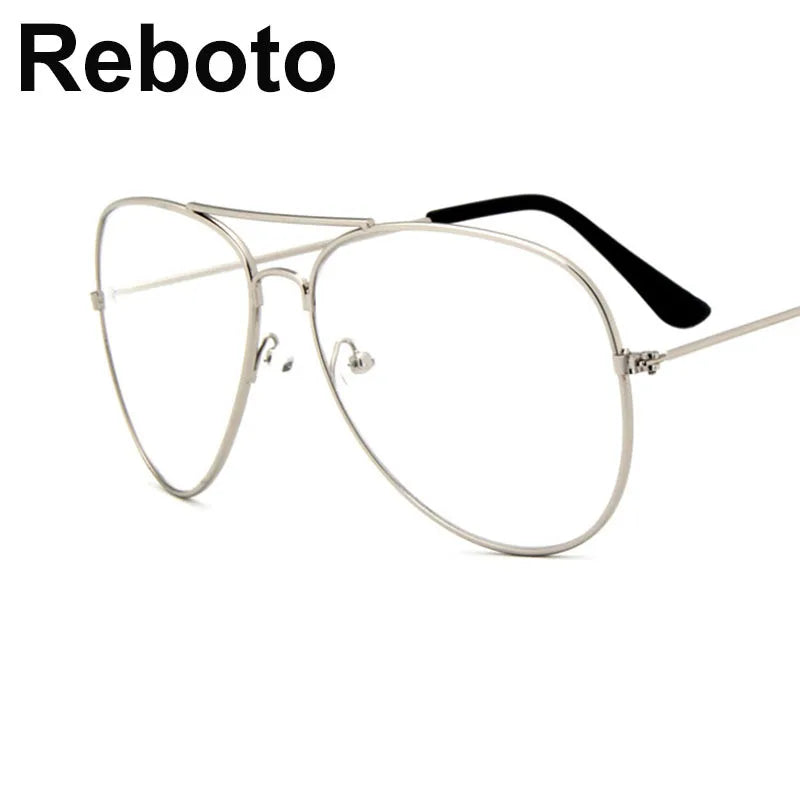 Transparent Women'S Glasses Pilot Glasses Black Frame Spectacle Frame Clear Lens Fake Glasses Feminino Oculos Eyeglasses