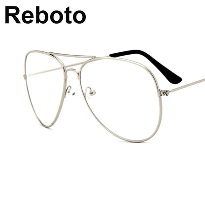Transparent Women'S Glasses Pilot Glasses Black Frame Spectacle Frame Clear Lens Fake Glasses Feminino Oculos Eyeglasses