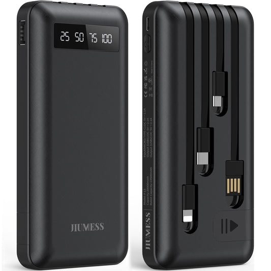 20000Mah Power Bank Portable Charger with Cables Compatible for Iphone, Android Cell Phone