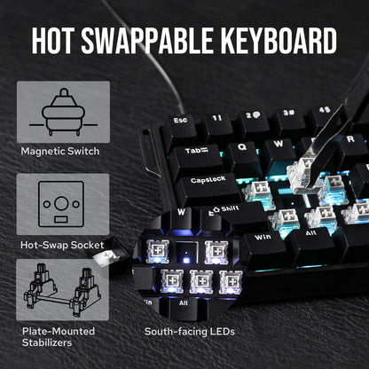 WIN60 HE/WIN60 HE MAX 60% Hot-Swap Tray-Mount Structure Wired Mechanical Keyboard with Hall Effect Magnetic Switch