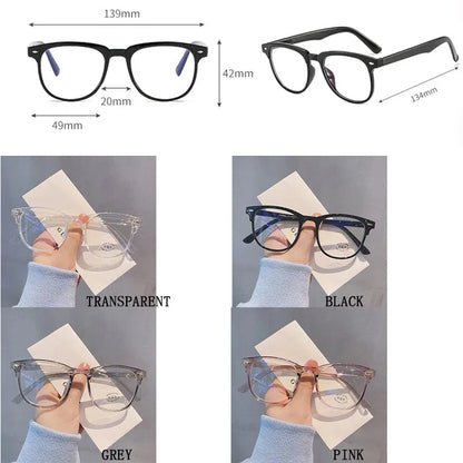 Anti-Blue Light Glasses Ladies Flat Mirror Blu-Ray Computer Goggles Retro Glasses Frame Women'S Square Frame