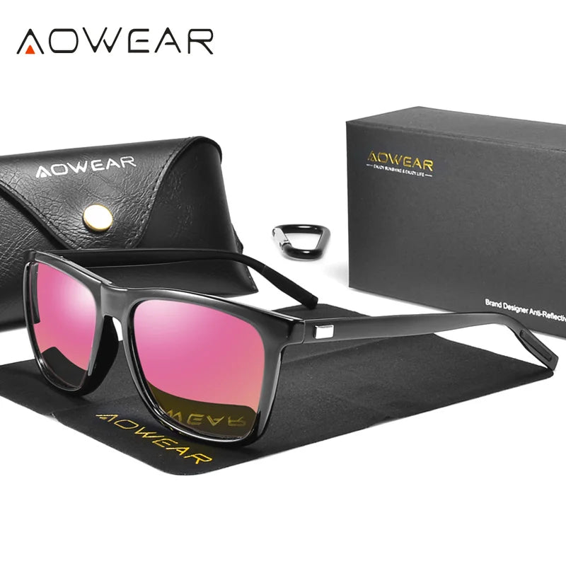 HD Night Vision Glasses Men Aluminium Yellow Lens Sunglasses Men Polarized Night Safe Driving Goggles Oculos Gafas De Sol