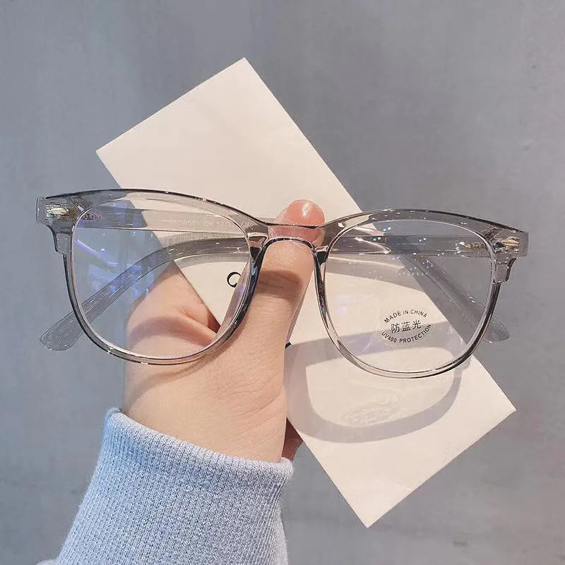 Anti-Blue Light Glasses Ladies Flat Mirror Blu-Ray Computer Goggles Retro Glasses Frame Women'S Square Frame