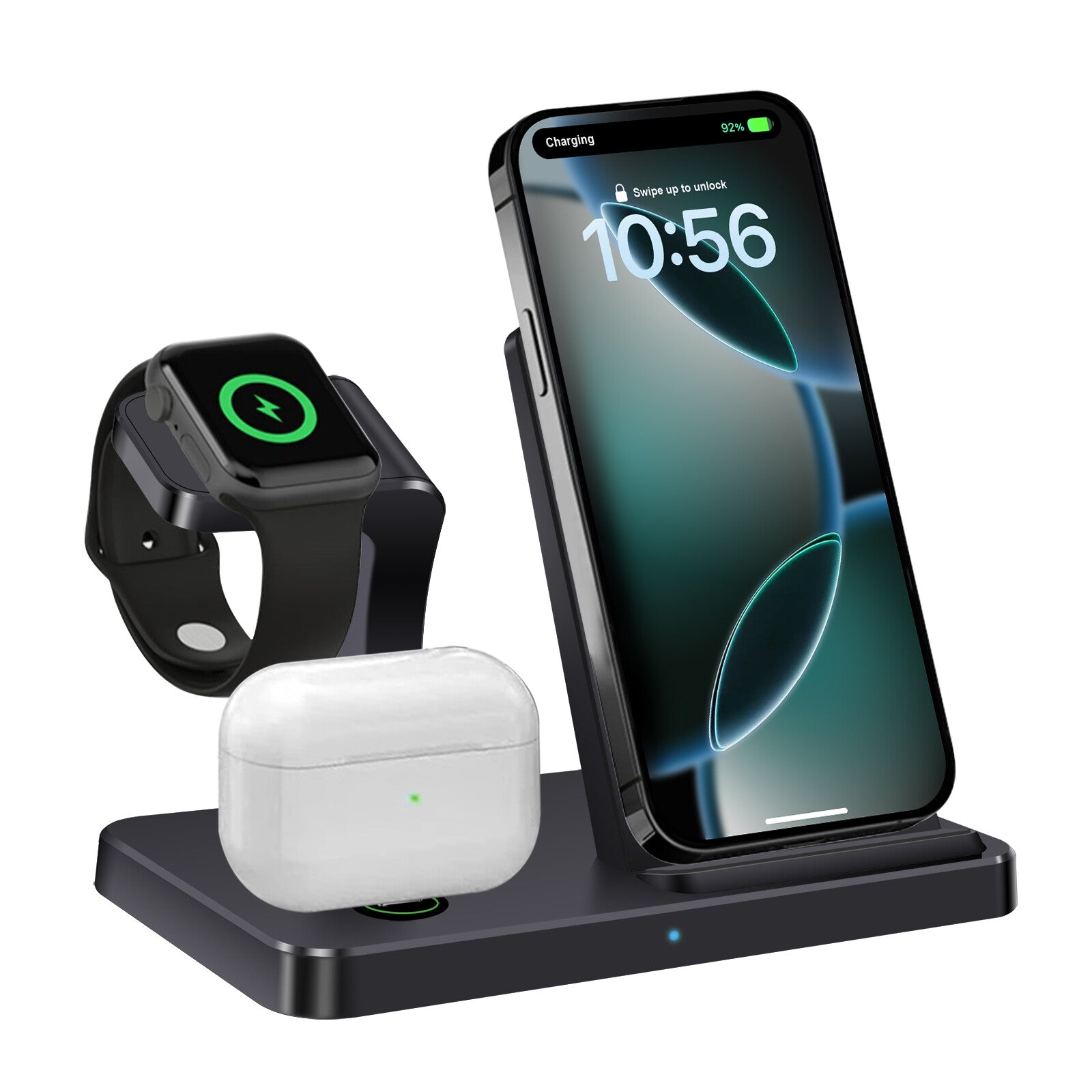 3In1 15W Fast Wireless Charger Dock Station for Apple Watch 11 10 9 Iphone 17 16