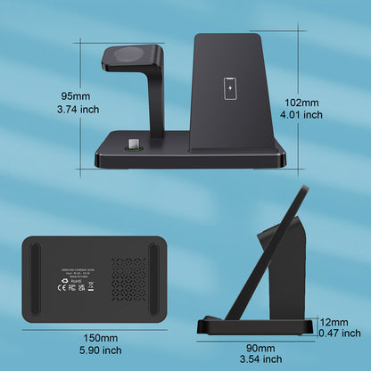 3In1 15W Fast Wireless Charger Dock Station for Apple Watch 11 10 9 Iphone 17 16