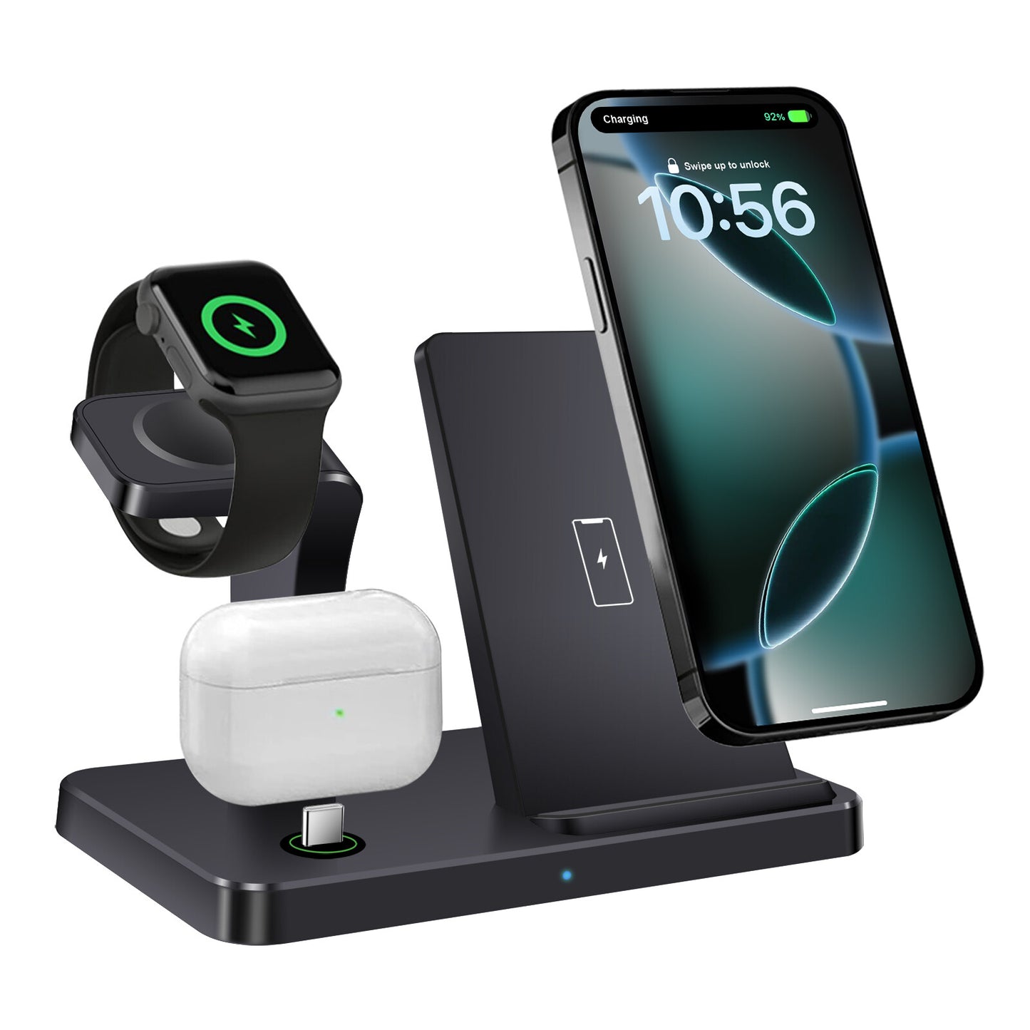 3In1 15W Fast Wireless Charger Dock Station for Apple Watch 11 10 9 Iphone 17 16