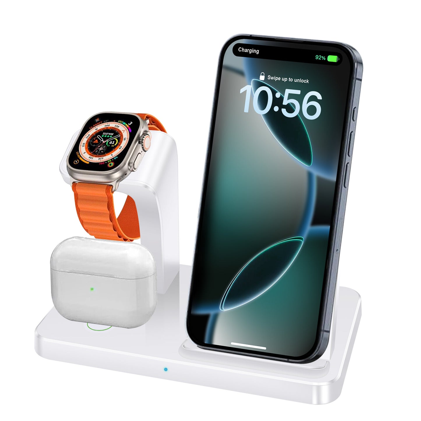3In1 15W Fast Wireless Charger Dock Station for Apple Watch 11 10 9 Iphone 17 16